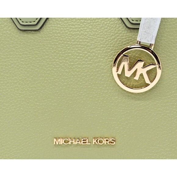Michael Kors Mercer XS Light Sage Green Pebbled Leather Crossbody Purse Handbag - Picture 8 of 16
